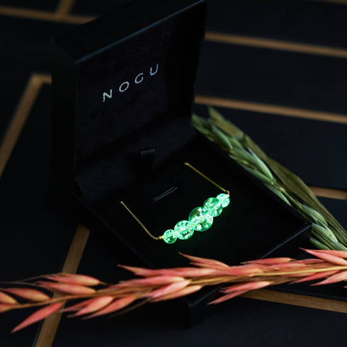 Alabaster | .925 Sterling Gold Vermeil | Firefly Glass Infinity Clasp Necklace